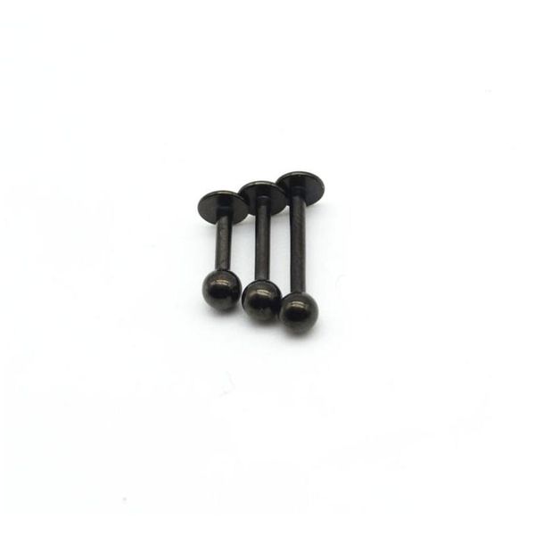 

black labret ring lip stud bar surgical steel 16 gauge popular body jewelry cartiliage tragus monroe piercing ch sqckrx queen66
