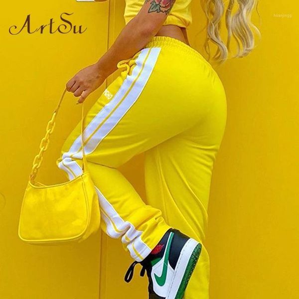 

side striped patchwork jogger pants women high waist drawstring baggy hip hop sweatpants fashion casual pants aspa416611, Black;white