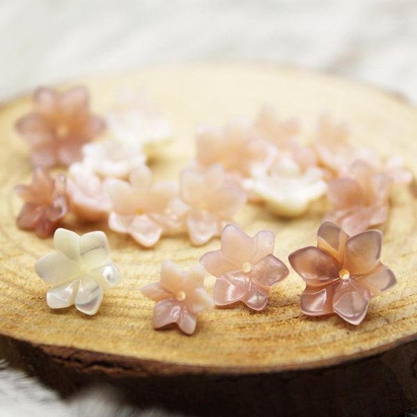 

5pcs natural mother-of-pearl shell fashion shell carved flower loose beads jewelry making new diy hair clip earrings accessories1