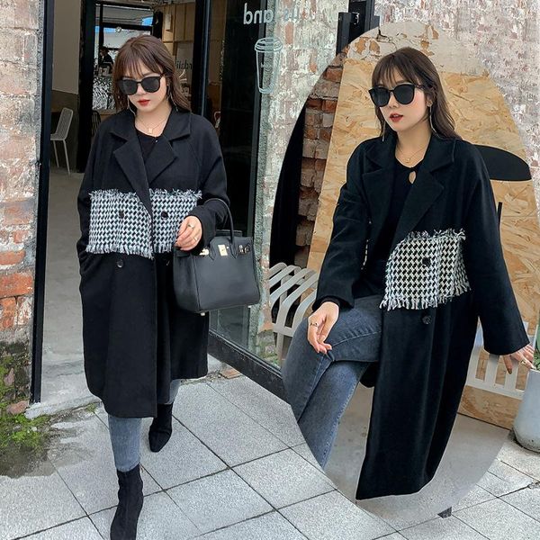 

quality big fat tendency for commuter code cloth coat dress k1192 in the fall and winter of fertilizer increased thickening, Black