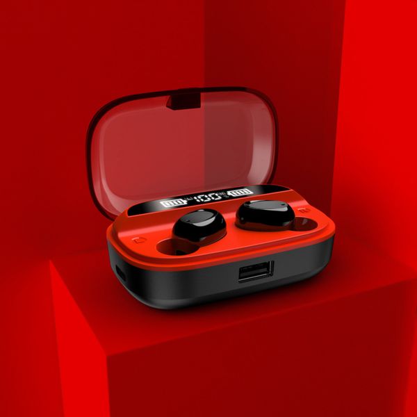 

2020 new wirels bluetooth 5.0 digital display stereo headset t18 with charging chamber