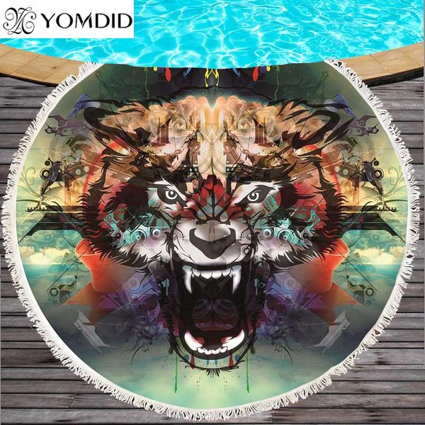 

круглый пляжный полотенце tiger pattern полотенца напечатанные летние микрофибры 150см настенный гобелен йога коврик бросить одеяло большое
