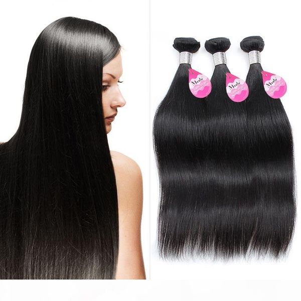 

10a brazilian virgin remy hair straight 3pcs unprocessed brazilian silky straight human hair weave bundles natural black double weft