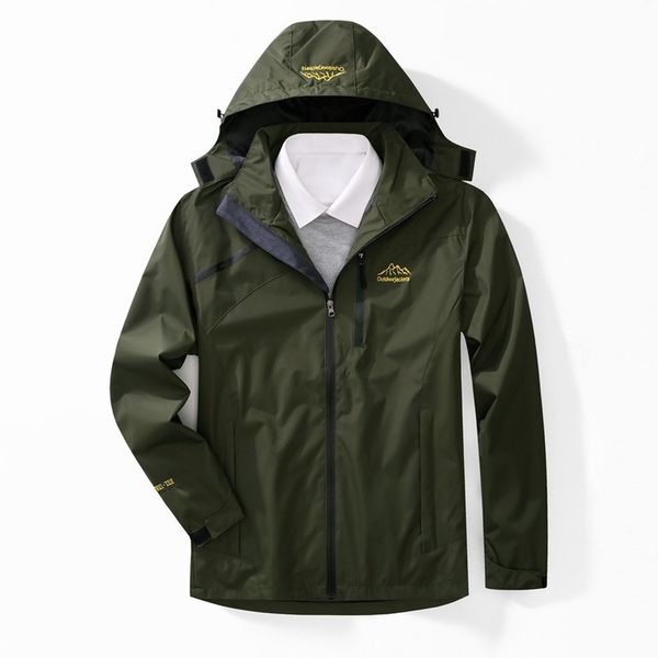 

2021 new spring outdoor jacket waterproof thin trekking autumn windbreaker hooded slim coat mens jackets 9dzb, Black;brown
