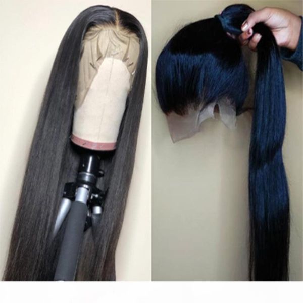 

9a pre plucked full lace wigs with baby hair silky straight brazilian virgin lace front human hair wigs for black women, Black;brown