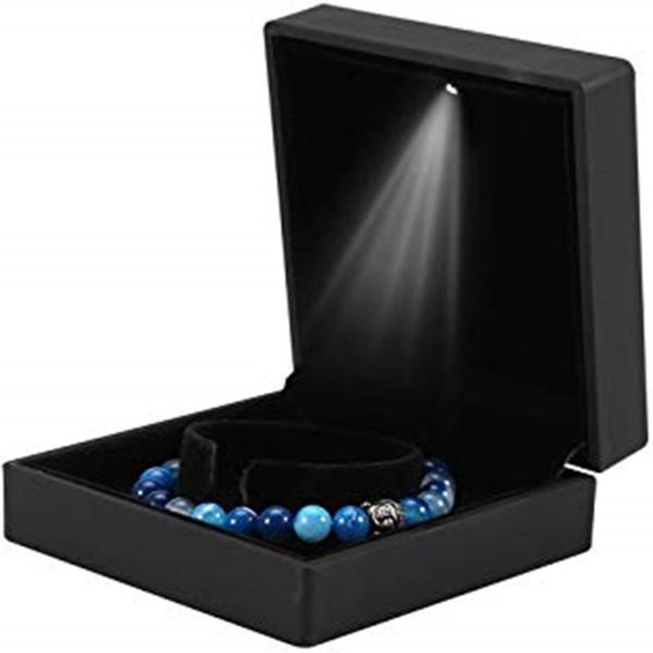 

led light bracelet gift box bangle case jewelry display engagement wedding supply valentine's day festival birthday present box, Pink;blue