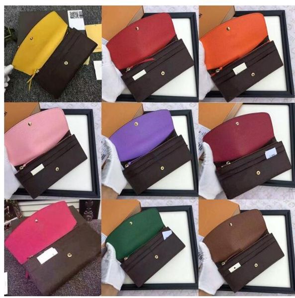 

wholesale classic red bottoms lady long wallet multicolor flower designer coin purse card holder original box women classic zipper pocket, Red;black