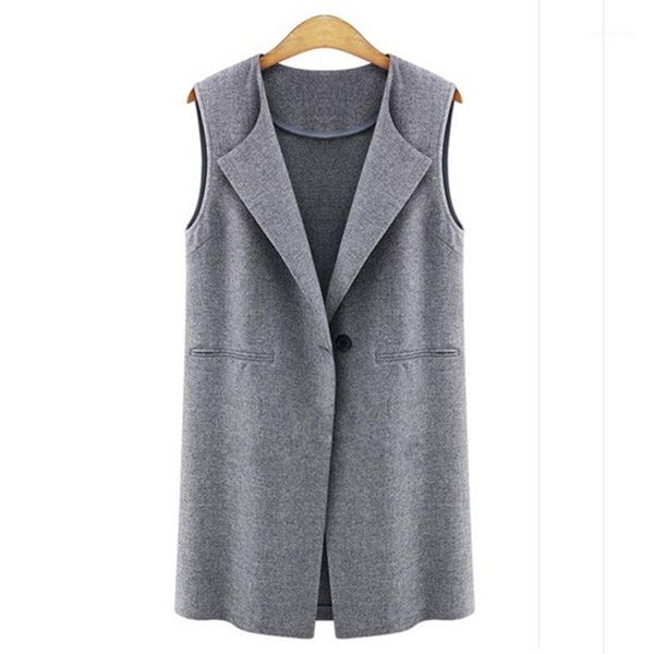 

women's vests 2021 spring autumn womens sleeveless vest jacket long coat cardigan gilets outwear veste1, Black;white