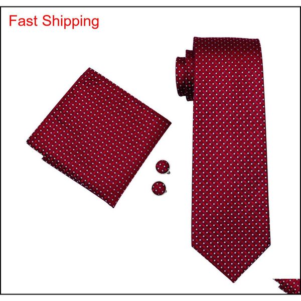 

mens red tie set silk jacquard woven hankerchief cufflinks set silk business formal w qyldau beauty888, Black;blue