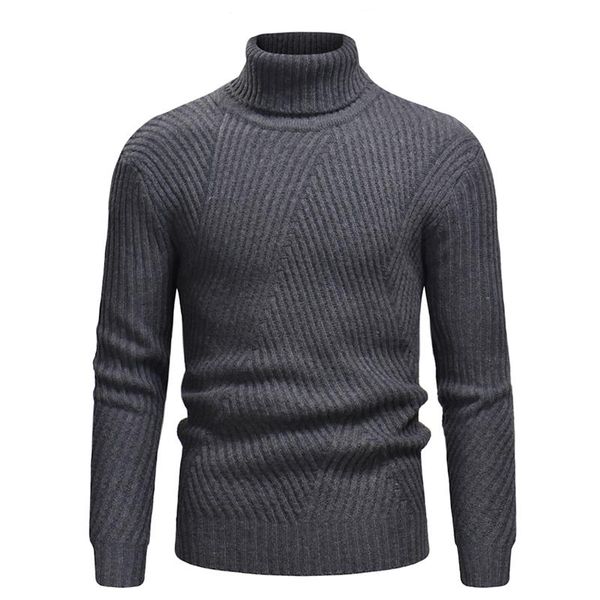 

men's sweaters fashion casual high neck striped knit long sleeve sweater, White;black