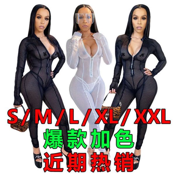 

k9775 women 2020 perspective jumpsuit check nightclub pants, Black;gray