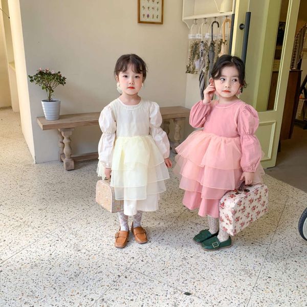 

spring amur and monkey girl's 2021 autumn new korean children's drs princs skirt two piece set11vv, Red;yellow