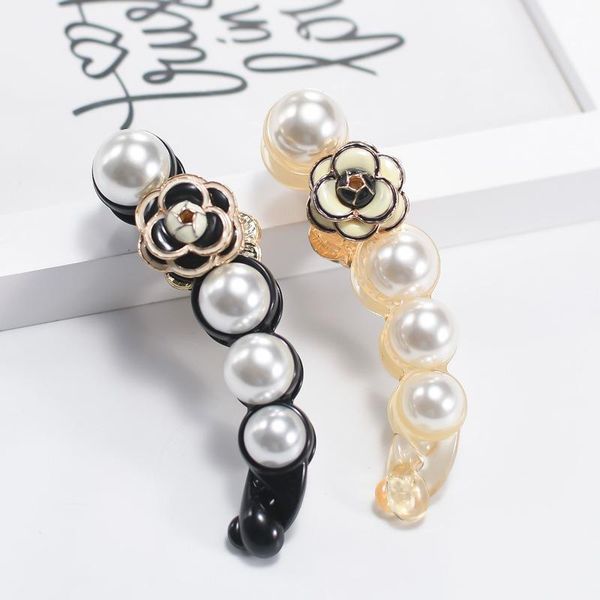 

2021 imitation pearls hairpins hair clips jewelry banana clips headwear accessories women hairgrips girl ponytail barrettes