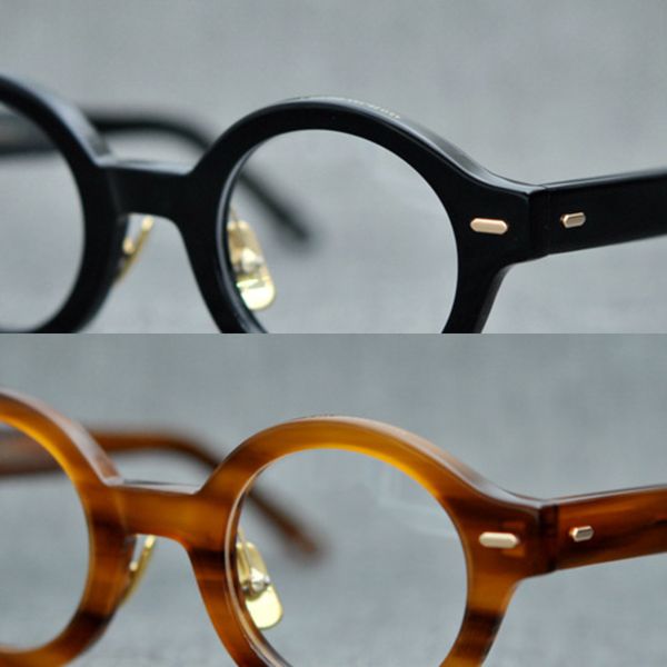 

lkk handmade anti-blue ray anti-radiation computer goggles retro round frame plate metal men women prescription glasses