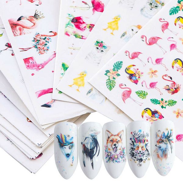 

15pcs / set manicure decal transfer decal animal nature diy tips #65, Black