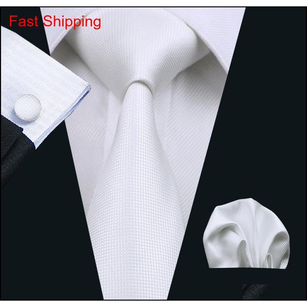 

white neck tie set pocket square cufflinks jacquard woven business formal work necktie set mens fashion accessories n-0341 pobay, Black;blue