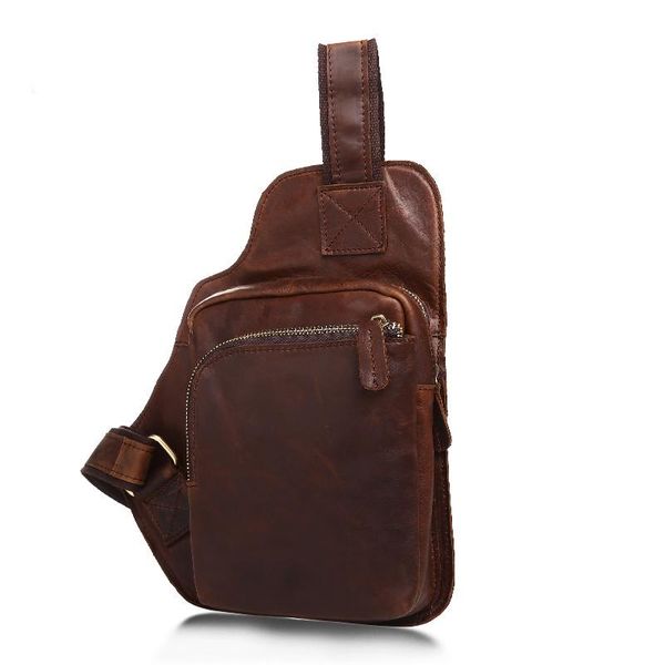 

waist bags men genuine leather vintage chest bag small shoulder pack for male belt crazy horse crossbody