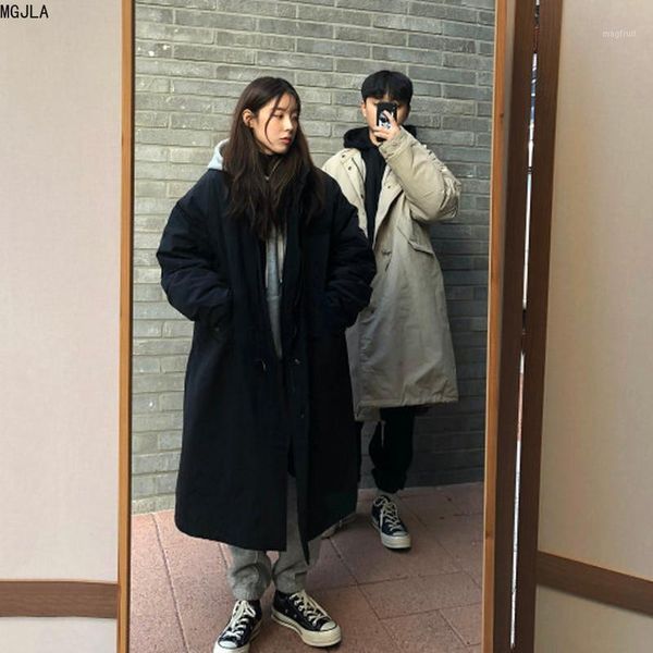 

winter clothes in 2021 the new korean version of loose medium and long lamb fur coat cotton jacket and cotton-padded jacket1, Black