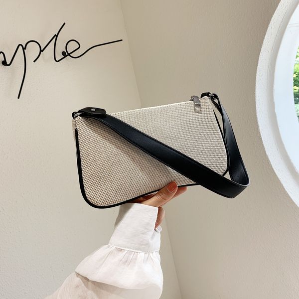 

casual solid zipper totes bags for women 2020 female small subaxillary bags trendy vintage handbag soft shoulder armpit bag c0125