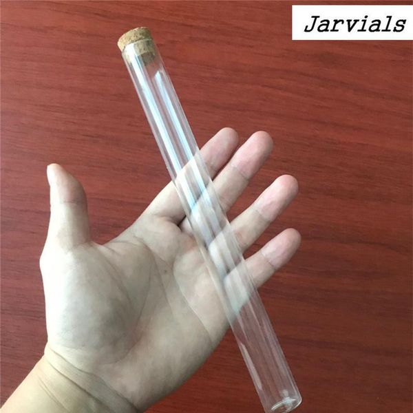 

22*220mm 62ml empty glass transparent flat base bottles with cork ser long glass bottles vials stand test tube ja jllfix