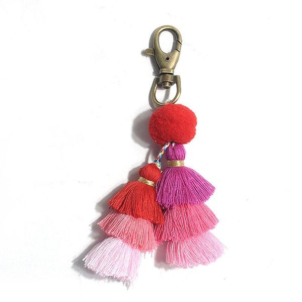 

3pcs lot personalized long colorful three layers of tassel for keychain bag cellphone pendant home decoration diy accessories h bbyzfa