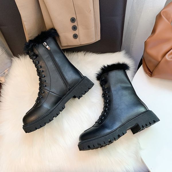 

2020 fashion black single leather short plunge lairs winter women's