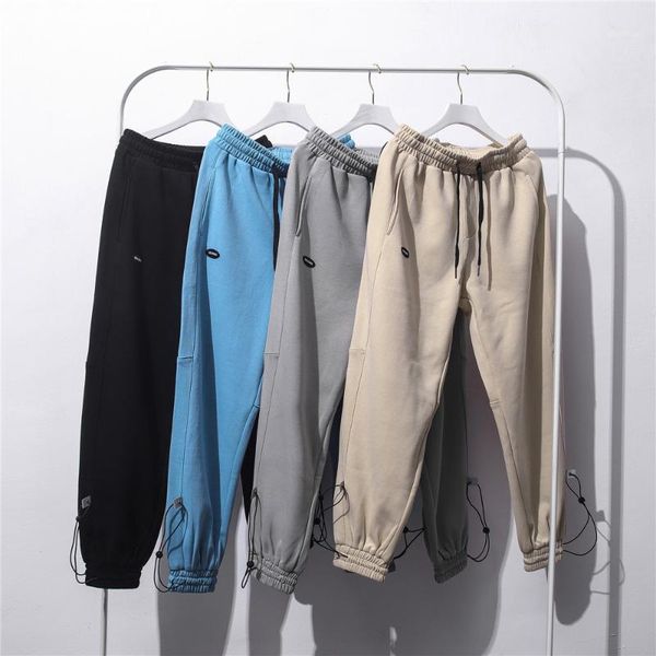 

2021 spring new men's pants hip hop fashion casual cotton streetwear drawstring joggers men women sweatpants trousers1, Black