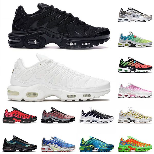 

2021 tn plus size us 12 mens womens sport running shoes triple black sup white worldwide trainers sneakers 36-46, White;red