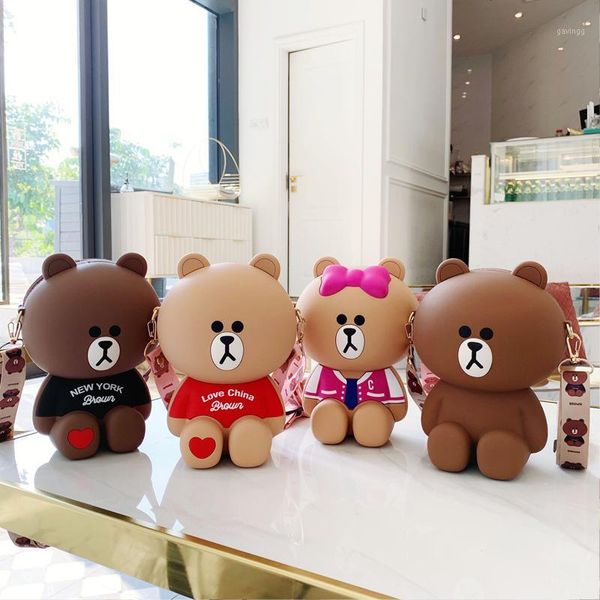 

new style cartoon bear silica gel purses and handbags soft handbags women bags shoulder bag fashion crossbody1