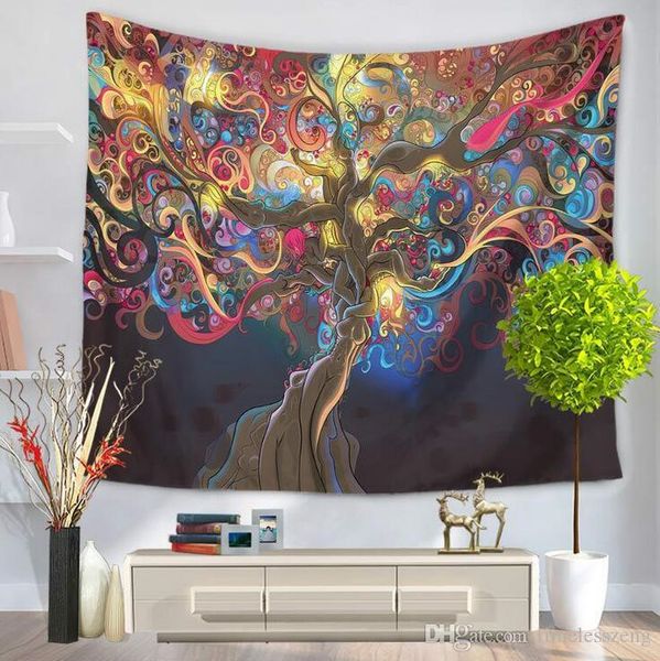 

13 style colorful tree wall tapestry high quantity multifunction printing tablecloth bed shee beach towel nice home decoration ship