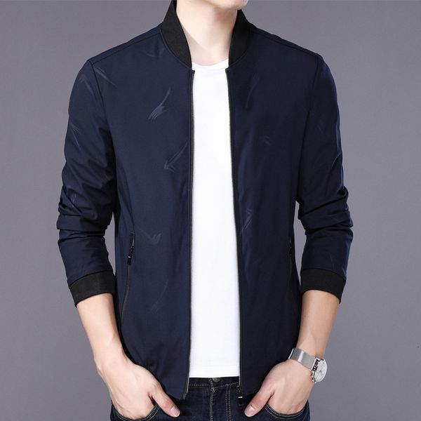 

baseball collar, long sleeve jacket, men's casual printed autumn coat, young and middle-aged loose zipper coat, Black;brown