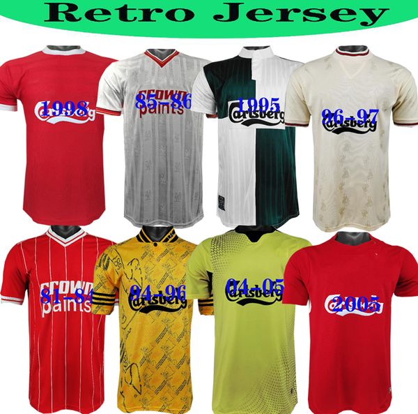 

85 86 dalglish ruddock mens retro soccer jerseys 93 97 fowler redknapp wright mcmanaman 04 10 gerrard torres mascherano football shirt, Black;yellow