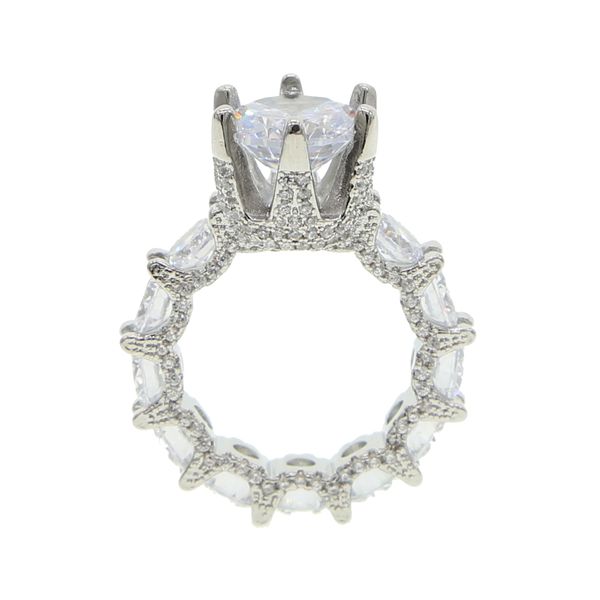 

2 styles luxury engagement ring with round/rectangle big cz in the middle dainty jewelry for women wedding gift, Slivery;golden