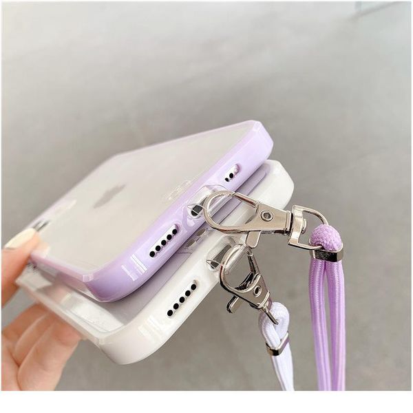 

transparent lanyard bumper phone case for iphone 12 11 pro max xs max x xs xr 7 8 plus 12pro 1 qyltjz