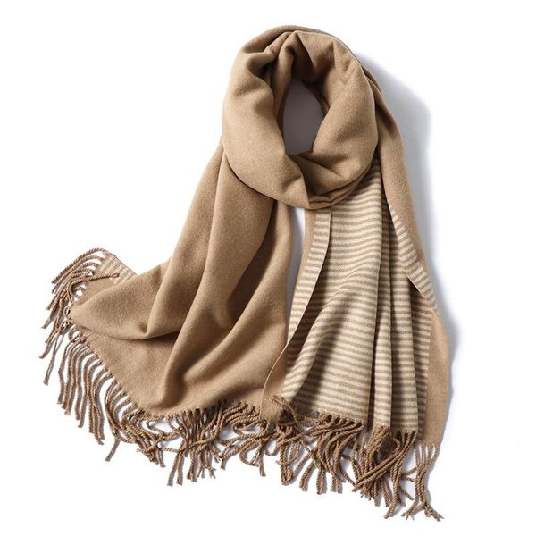 

зимний шарф для женщин мода полосатые кашемировые шали и обертка pashmina bandana толстые шеи женские футлярские шарверы2020 новых sqcpuh, Blue;gray