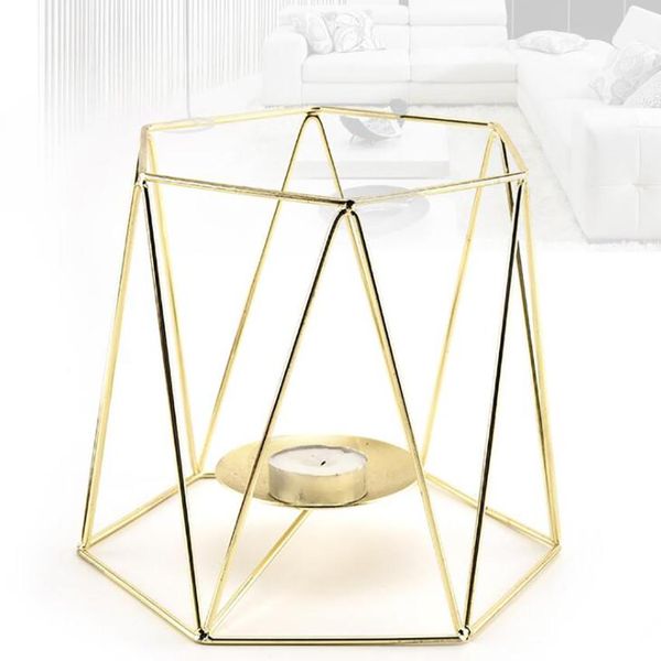 

gold geometric hexagon tea light candle holders iron hollow tealight candle holders for vintage wedding home decoration bbytzv