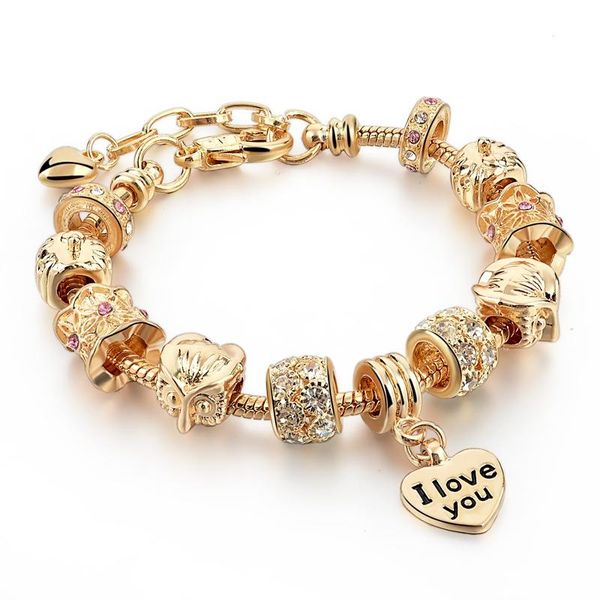 

grapes selling heart charm bracelets&bangles gold bracelets for women ins fashion pulsera jewellery girl gifts wholesale, Golden;silver