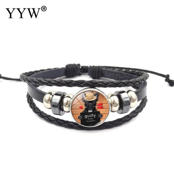 

charm bracelets arrival lovely dog leather bracelet for women pull-closure handmade waxed linen casual personality drop, Golden;silver