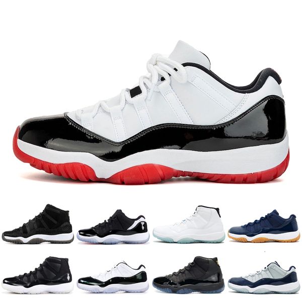 

withe bred 11 11s jumpman low white bred basketball shoes cap and gown closing ceremony heiress fashion men women trainers sneakers, White;red