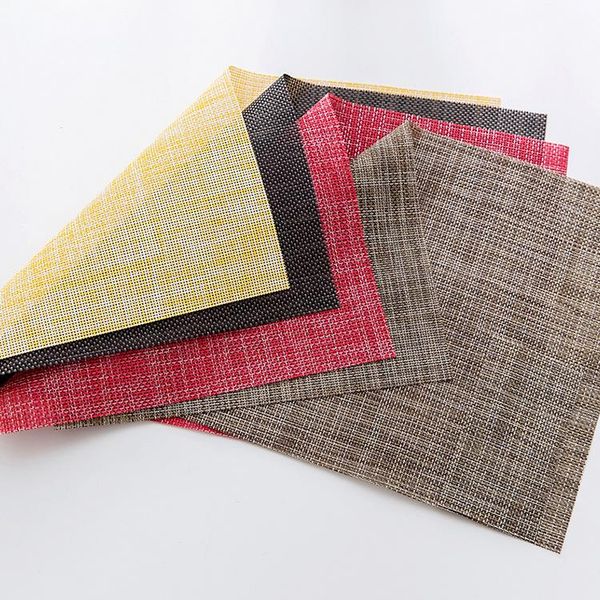 

6pcs pvc placemats tableware pocket table pad insulation non slip dishes dish mat western food woven rectangular table mat h wmtesf