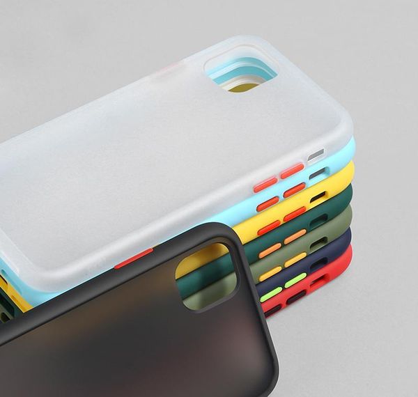 

phone case for iphone 11 pro x xr xs max 7 8 plus luxury contrast color frame matte hard pc protective bbyost yhshop2010