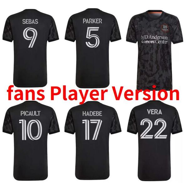 

mls 2022 houston away dynamo soccer jerseys home 2023 22 23 sebas 9 parker 5 hadebe 17 picault 10 baird clark vera ferreira corona football, Black;yellow