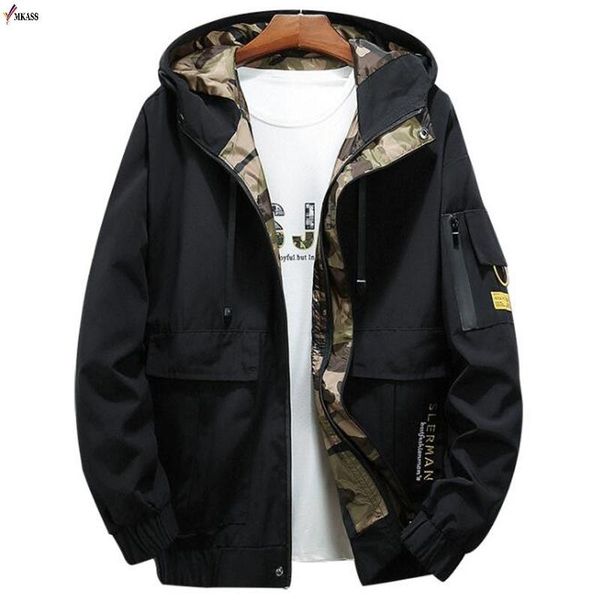 

fashion autumn bomber hooded jacket men casual slim patchwork windbreaker jacket male outwear zipper thin coat brand clothing, Black;brown