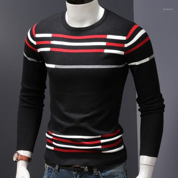 

men's sweaters fashion striped knitted pullovers sweater men standard wool jersey oversized winter clothes1, White;black