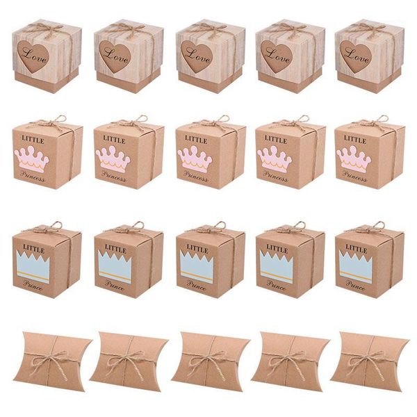 

gift wrap 10/20/50pcs kraft paper pillow shape candy box diy carfts love birthday gifts boxes wedding favor christmas home partys supplies1