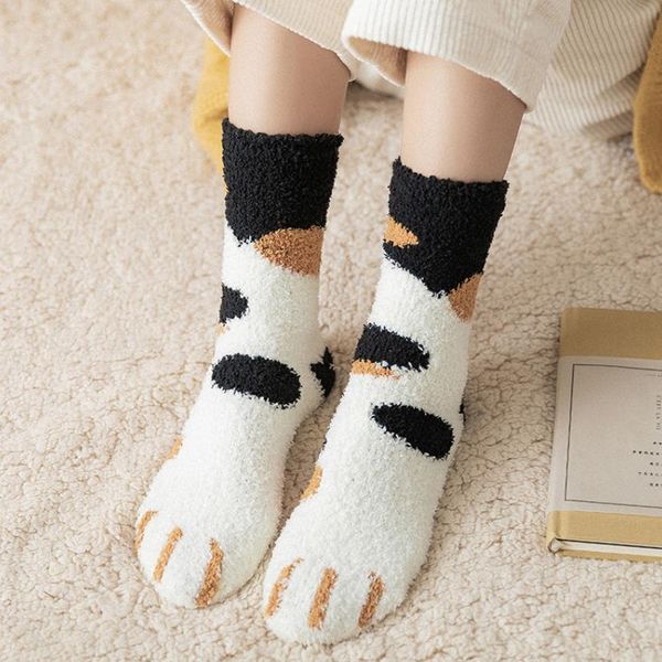 Flauschige, flauschige Thermo-Slipper-Socken für Damen, Cartoon-Tiere, gemütlich, warm, superweich, Mädchen-Winter-Schlafsocken für den Innenbereich