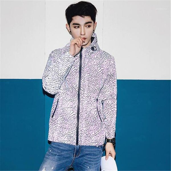 

reflective jackets men autumn winter thin mens coat streetwear lover clothes windbreaker man hooded jacket jaqueta masculina1, Black;brown