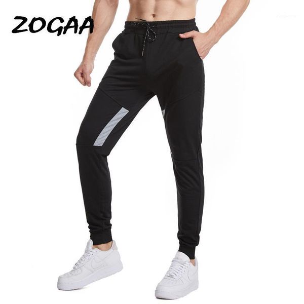 

zogaa pants men autumn fitness running sport new color matching oversized fashion casual trousers skinny patchwork all-match1, Black