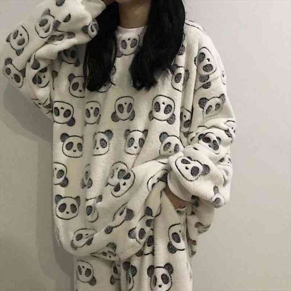

women pyjamas sets thick coral velvet long sleeve cartoon sleepwear autumn winter warm femalel pajamas set, Black;red