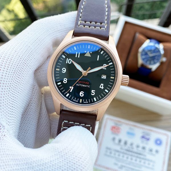 

2020 big pilot classic mark xvii men watches spitfire leather joker international wristwatches pilots gun mens watch d10515